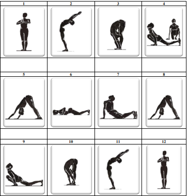 Yoga poses in Yoga Score Sheet